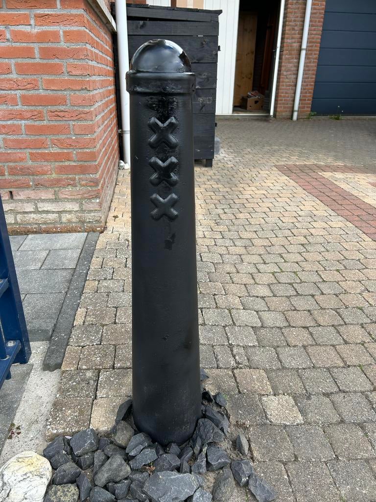 Origineel Amsterdams paaltje - Zwart gietijzer, Vintage, Ophalen of Verzenden, Metaal, Gebruikt