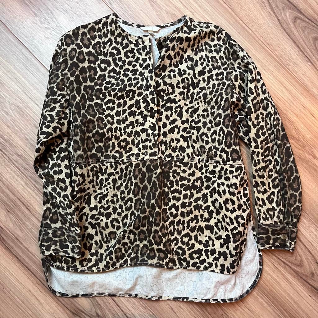 H&M Leopard Print Blouse Maat M, Ophalen of Verzenden, Zo goed als nieuw, Maat 38/40 (M), Bruin