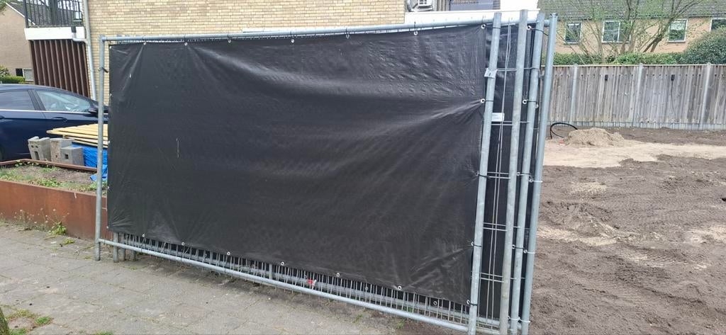 4x bouwhek met voeten en zwarte zeilen, Ophalen, Gebruikt, 200 cm of meer, 150 tot 200 cm