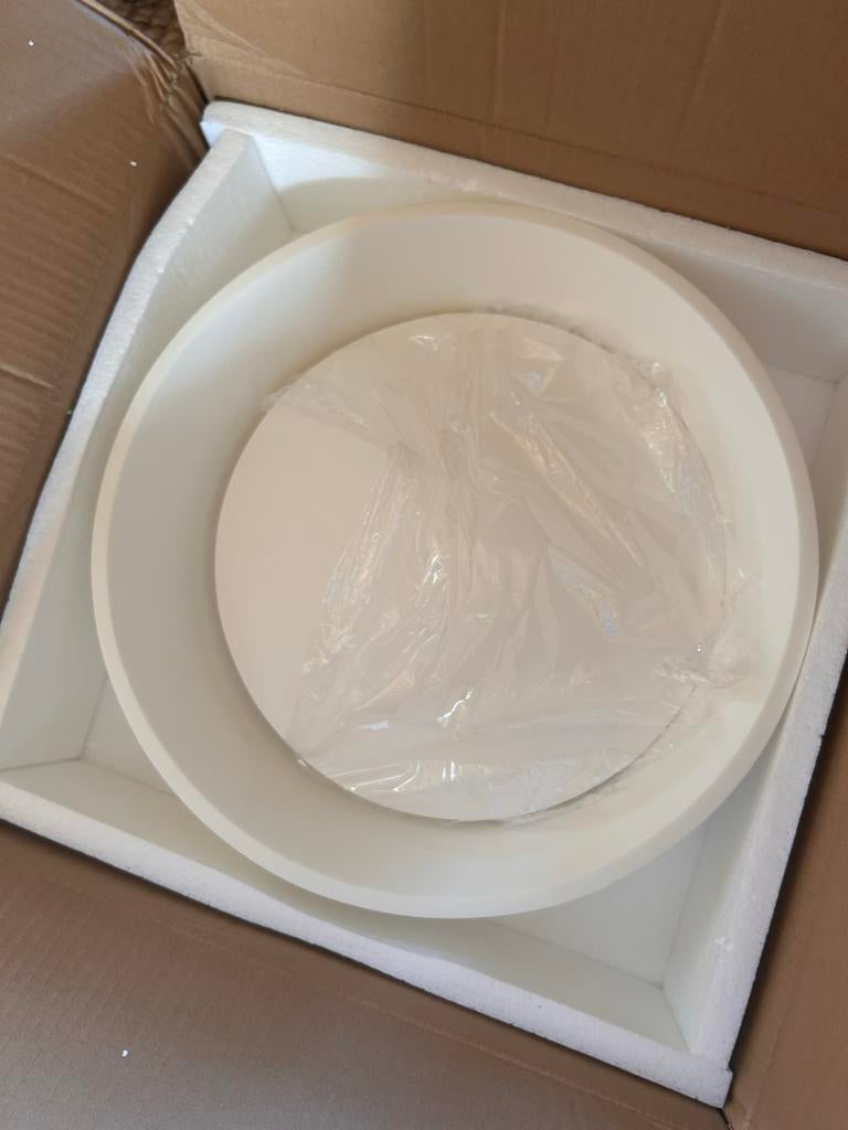 Nieuw! Ronde opzetwastafel van mineraalgietwerk, mat wit, Doe-het-zelf en Verbouw, Ophalen of Verzenden, Nieuw, Wastafel