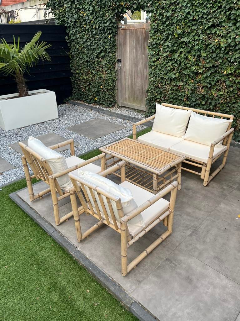 Bamboe lounge set, Ophalen, 4 zitplaatsen, Loungeset, Hout