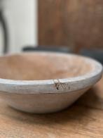 Grote zware white-wash houten schaal bohemian ibiza, Ophalen of Verzenden, Zo goed als nieuw, Rond, Hout