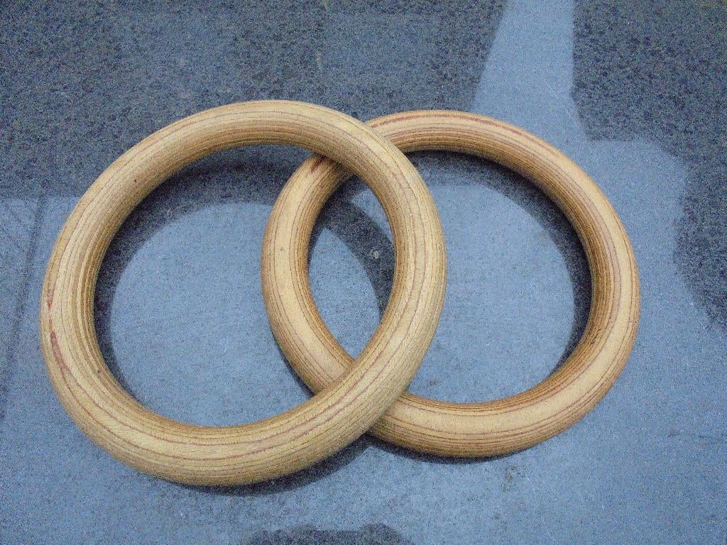 Turnringen, turn ringen, turnen, houten hoepel. 2 stuks, Ophalen, Gebruikt, Benen, Overige typen