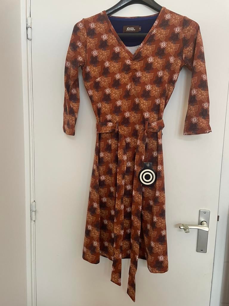 4FunkyFlavours jurkje XS oramje/bruin met print, Bruin, Ophalen of Verzenden, Zo goed als nieuw, Maat 34 (XS) of kleiner