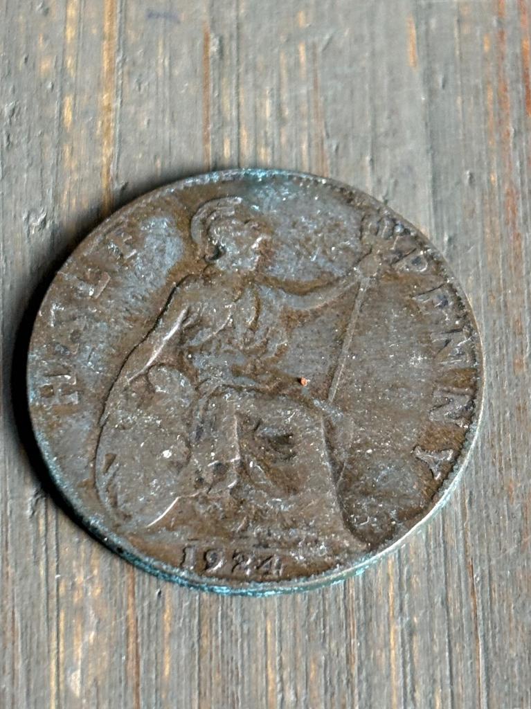 1/2 Penny 1924 Engeland, Postzegels en Munten, Munten | Europa | Niet-Euromunten, Ophalen of Verzenden, Overige landen, Losse munt