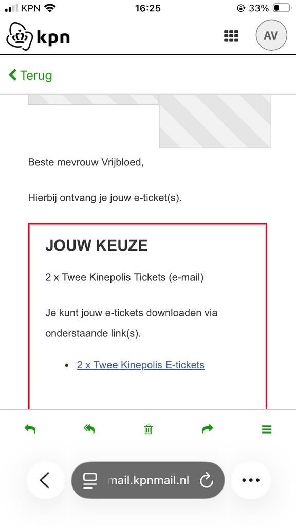 Bioscoopkaartjes ruilen tegen DE punten, Twee personen, Vrijkaartje specifieke film