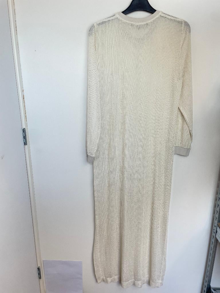 Graumann maxi jurk maat M creme ajour gebreid rechtvallend, Maat 38/40 (M), Beige, Ordrup Jagtvej 91 2920 Charlottenlund Denmark