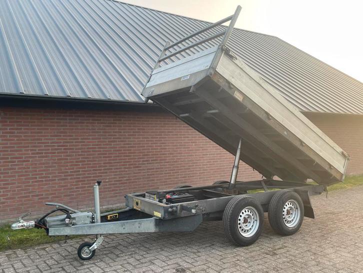 Saris 3-zijdige kipper aanhanger 305x170cm 3500KG, Auto diversen, Aanhangers en Bagagewagens, Zo goed als nieuw, Ophalen