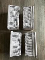 Set van 4 witte rotan mandjes met stoffen binnenkant, Huis en Inrichting, Woonaccessoires | Schalen en Manden, Ophalen, Gebruikt