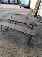 Brocante banken met ijzeren onderstel, Ophalen of Verzenden