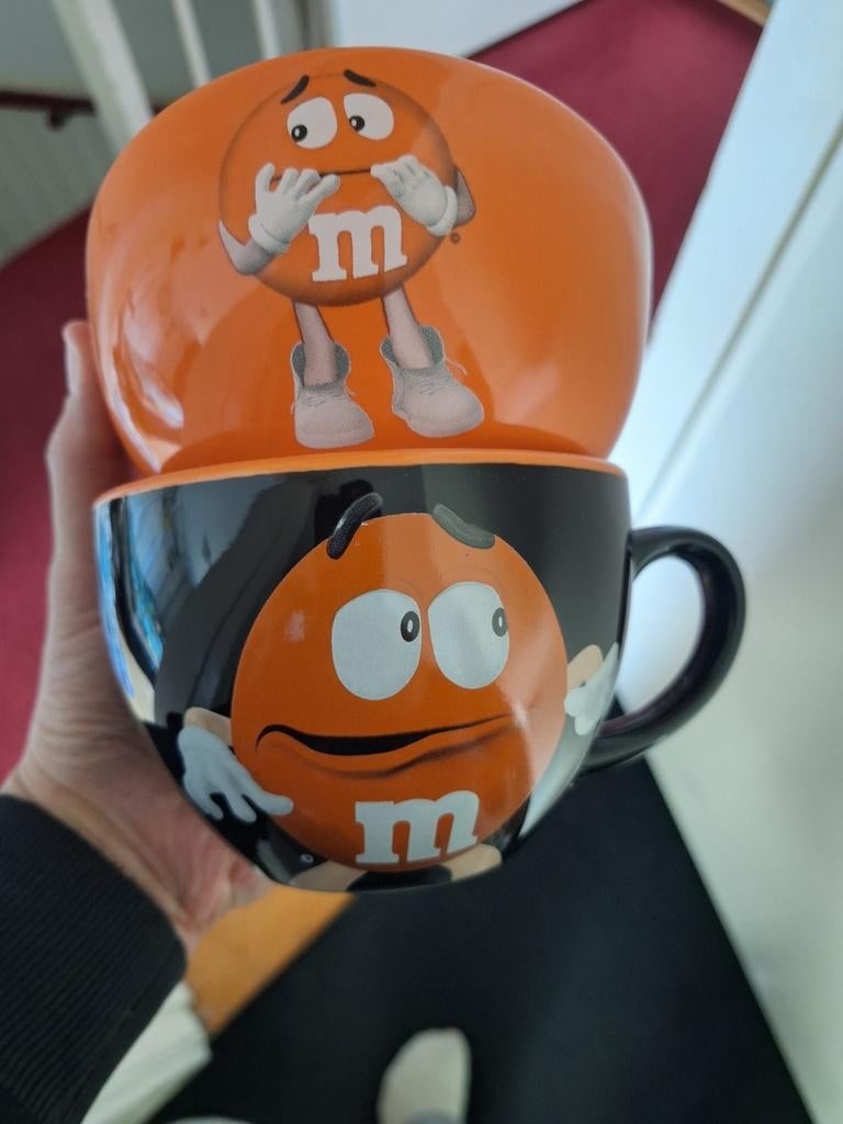 M&M kop en schaal m&ms m&m, Ophalen of Verzenden, Zo goed als nieuw, Reclamebord