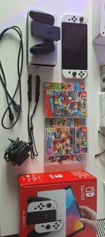 Nintendo Switch OLED compleet met 5 spellen en 256GB SD, Switch OLED, Met games, Met 2 controllers, Ophalen of Verzenden