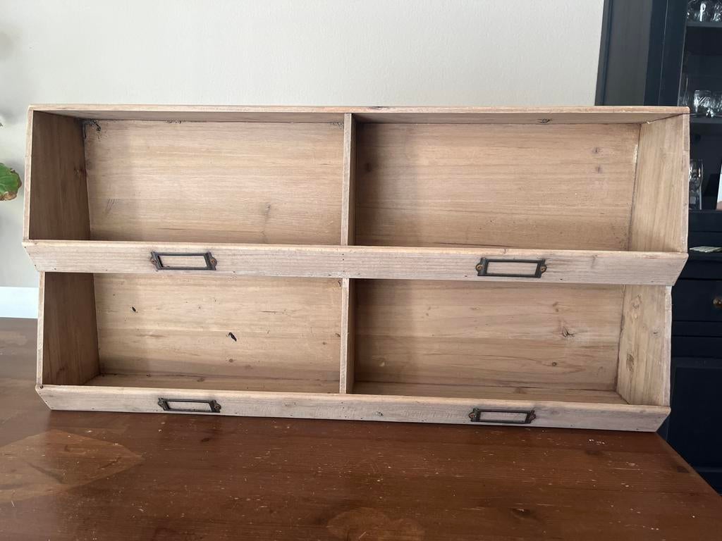 Houten gruttersbak met vier vakken, Huis en Inrichting, Woonaccessoires | Overige, Ophalen, Gebruikt