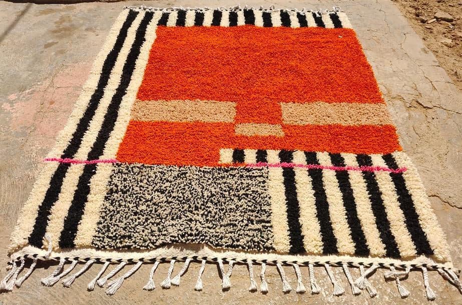 Modern Marokkaans berber kleed, Modern Marokkaans Berber kleed, 150 tot 200 cm, Ophalen of Verzenden, Crème