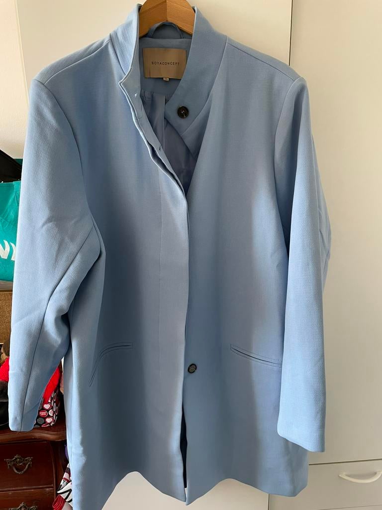 Mooie jas Soya concept, licht blauw, maat XXL, Ophalen of Verzenden, Zo goed als nieuw, Blauw, Jas of Mantel