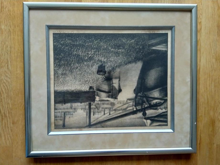 Aart van Dobbenburgh Schuiten aan het Spaarne 1928 Grafiek, Ophalen of Verzenden