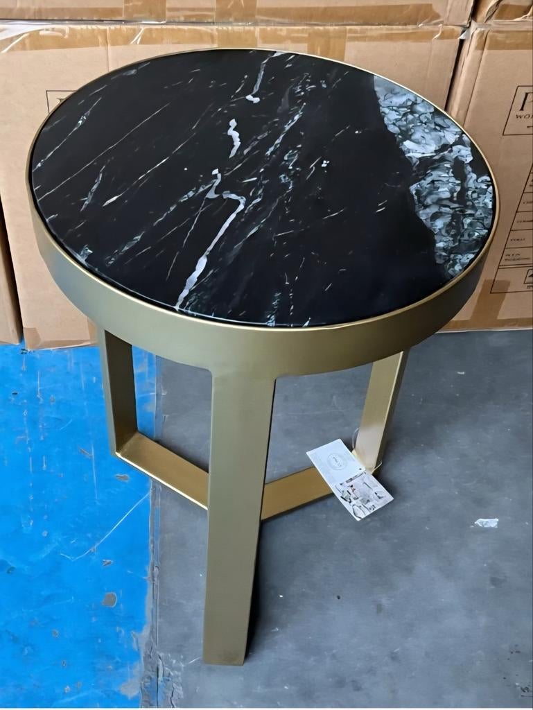 Nieuwe marmeren bijzettafel Eric Kuster stijl, 45 tot 60 cm, Minder dan 55 cm, Rond, Nieuw