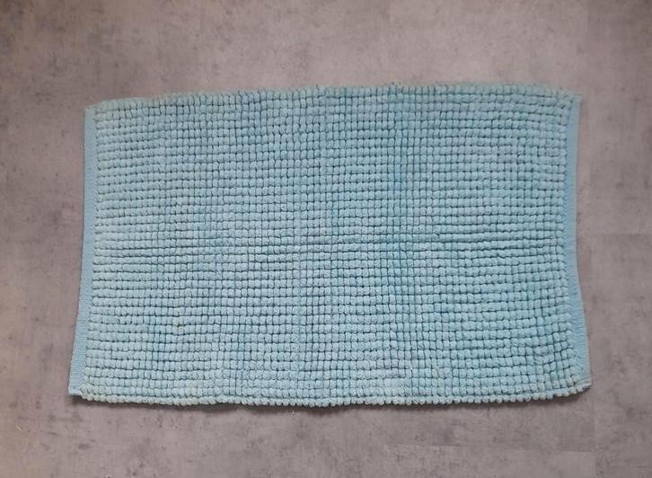 Blauwe BADMAT. Maat: 50 x 83 cm, Huis en Inrichting, Badkamer | Badtextiel en Accessoires, Gebruikt, Badmat, Blauw, Ophalen of Verzenden