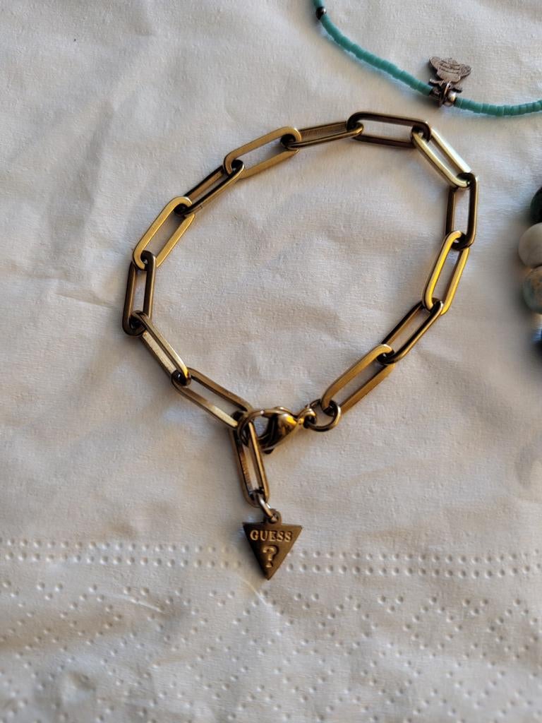 Armband zilver en gues en edelstenen, Ophalen of Verzenden, Zilver, Zilver