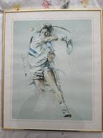 Tennis poster ingelijst, Rechthoekig Staand, Ophalen of Verzenden, Zo goed als nieuw, Sport