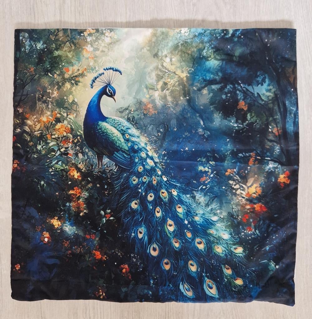 2 X Nieuwe kussenhoes  " Pauw, Huis en Inrichting, Ophalen of Verzenden, Nieuw, Overige kleuren, Vierkant