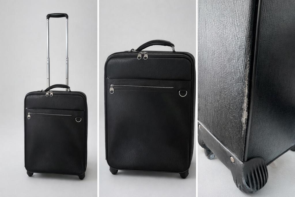 Zwarte handbagage koffer met wieltjes (lichte beschadiging), Sieraden, Tassen en Uiterlijk, Koffers, Gebruikt, 50 tot 60 cm, Hard kunststof