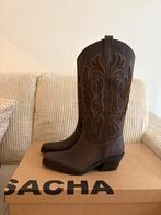 NIEUWE - donkerbruine leren cowboylaarzen - maat 40, Hoge laarzen, Bruin, Nieuw, Ophalen of Verzenden