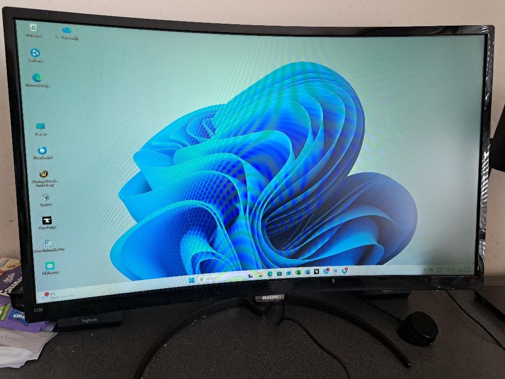 philips 32 inch monitor 328e8qjab5/00, Computers en Software, Monitoren, Gebruikt, 101 t/m 150 Hz, Full HD, Ingebouwde speakers