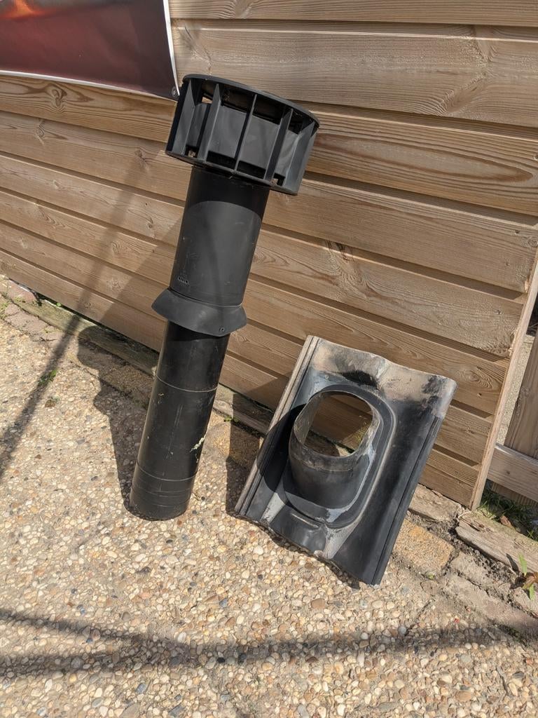 Dakdoorvoer schuindak, Ophalen, Kunststof, Gebruikt, Zwart