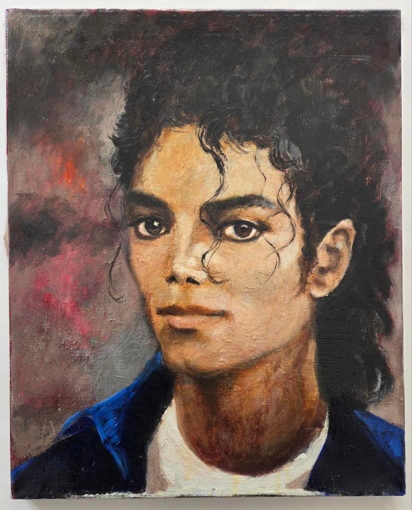 Michael Jackson. Portret. Olieverf op doek., Antiek en Kunst, Kunst | Schilderijen | Modern, Ophalen of Verzenden