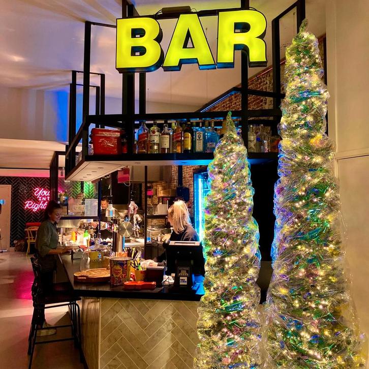 Vintage Neon Sign "BAR" - Geel, werkend, incl. transformator, Antiek en Kunst, Antiek | Overige Antiek, Ophalen