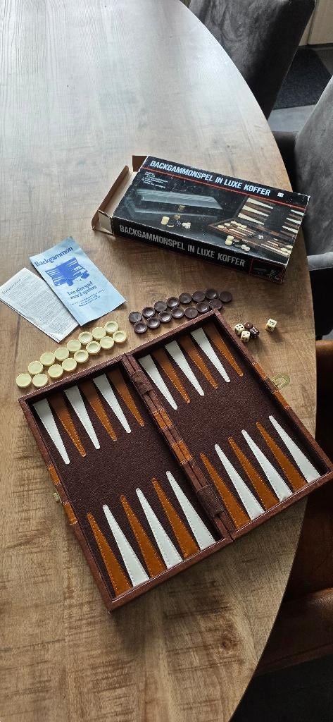 backgammon spel in luxe koffer, Ophalen of Verzenden, Gebruikt