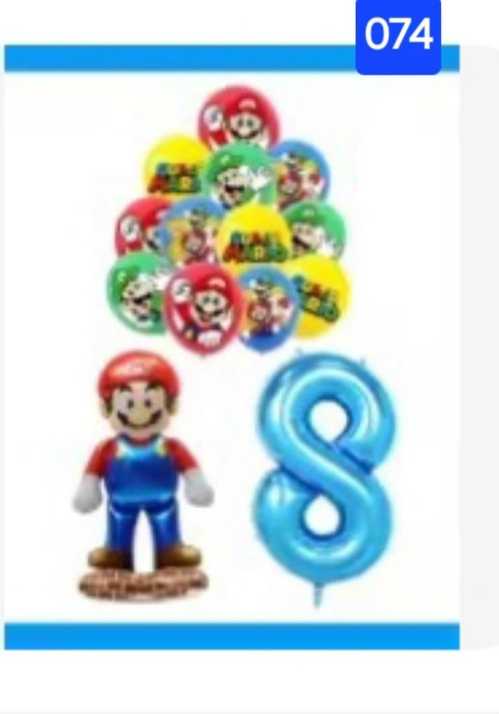 Super Mario Feestpakket: Ballonnen, Figuur & Cijfer 8, Hobby en Vrije tijd, Feestartikelen, Ophalen of Verzenden, Nieuw, Feestartikel
