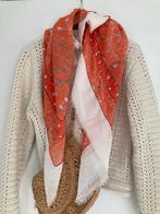 Prachtige Oranje Boho SJAAL mooi bewerkt met borduur, Ophalen of Verzenden, Zo goed als nieuw, Maat 42/44 (L), Sjaal
