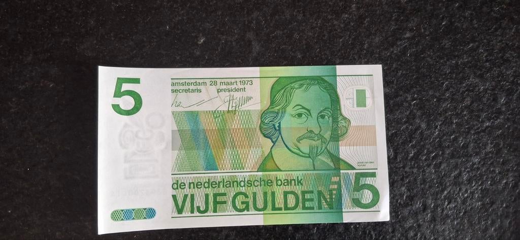 5 gulden biljet uit 1973 UNC kwaliteit, Ophalen, 5 gulden, Los biljet