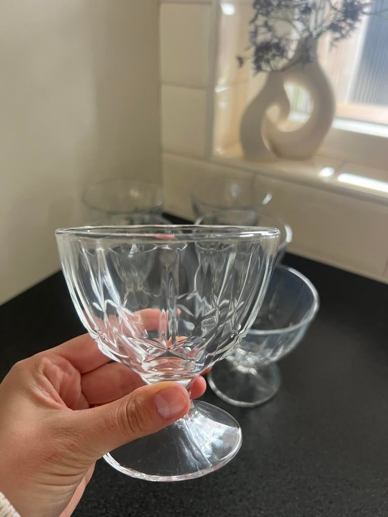 Ijscoupe glazen 6delig, Ophalen, Zo goed als nieuw, Overige typen