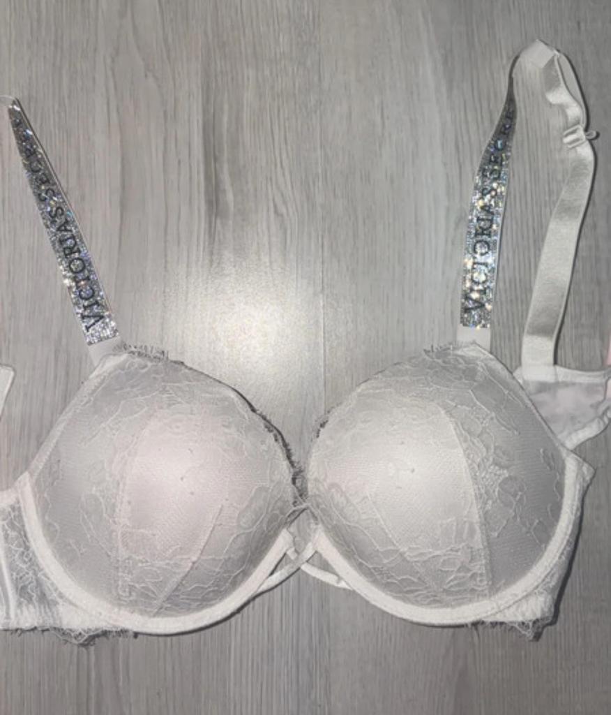 Victoria’s Secret Wittr Bh Glitter Bandje Maat 36C/80C, Ophalen of Verzenden, Zwart, BH