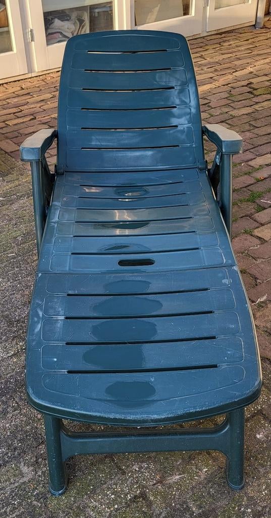 Flair ligbed met wielen, groen, Tuin en Terras, Ligbedden, Ophalen, Aluminium