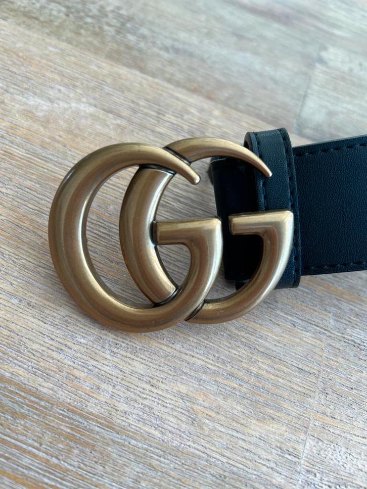 Gucci riem met dubbele G gesp, Kleding | Dames, Riemen en Ceinturen, Zo goed als nieuw, Tailleriem, 100 cm of meer, 3 tot 5 cm