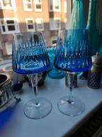 Oude, kristallen wijn glazen., Ophalen of Verzenden, Zo goed als nieuw, Kristal