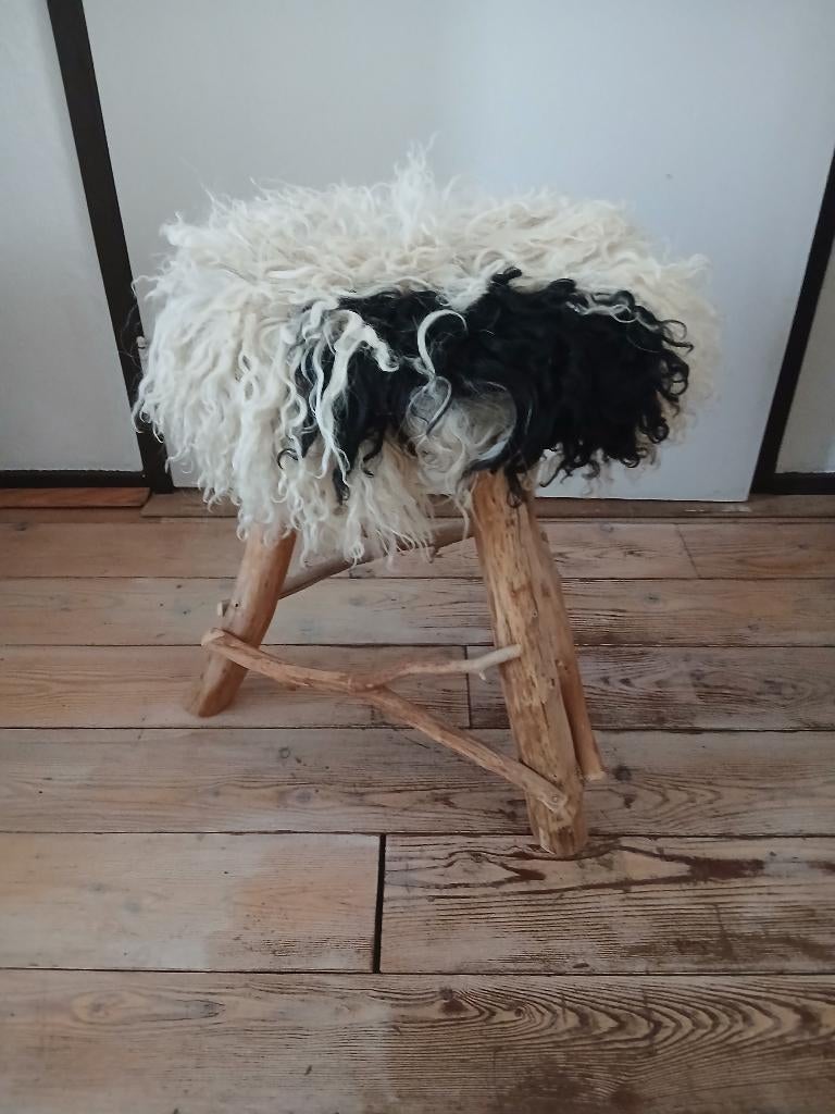 Krukje met schapen vacht, Ophalen of Verzenden, Hout