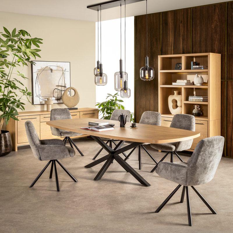 Eetkamerstoel Donna Grijs-draaibare stoelen - Feelings Wonen, Huis en Inrichting, Stoelen, Ophalen, Twee, Luxe, Nieuw