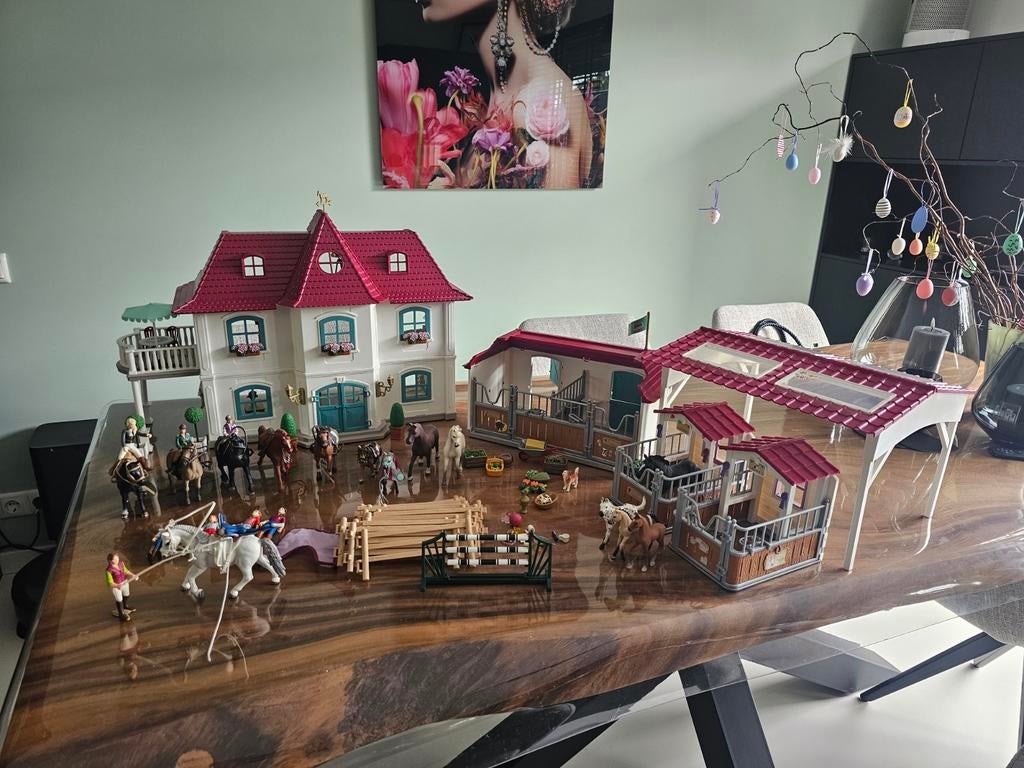 Grote Schleich Paardenstal en Huis Speelset, Ophalen of Verzenden, Zo goed als nieuw, Jongen of Meisje