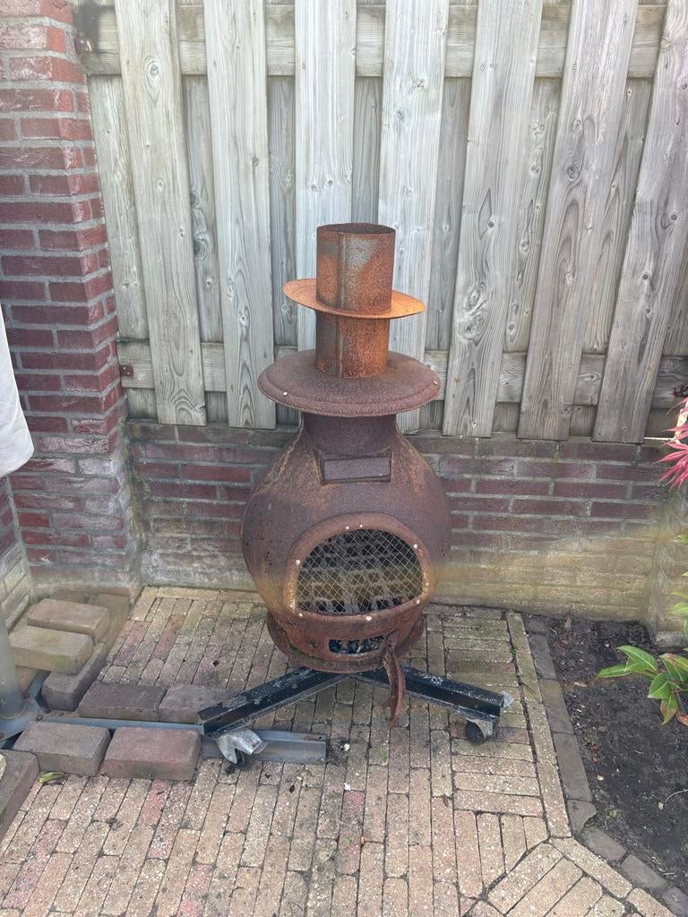 Rustieke gietijzeren vuurkorf/vuurton, Ophalen, Gebruikt, Vuurkorf