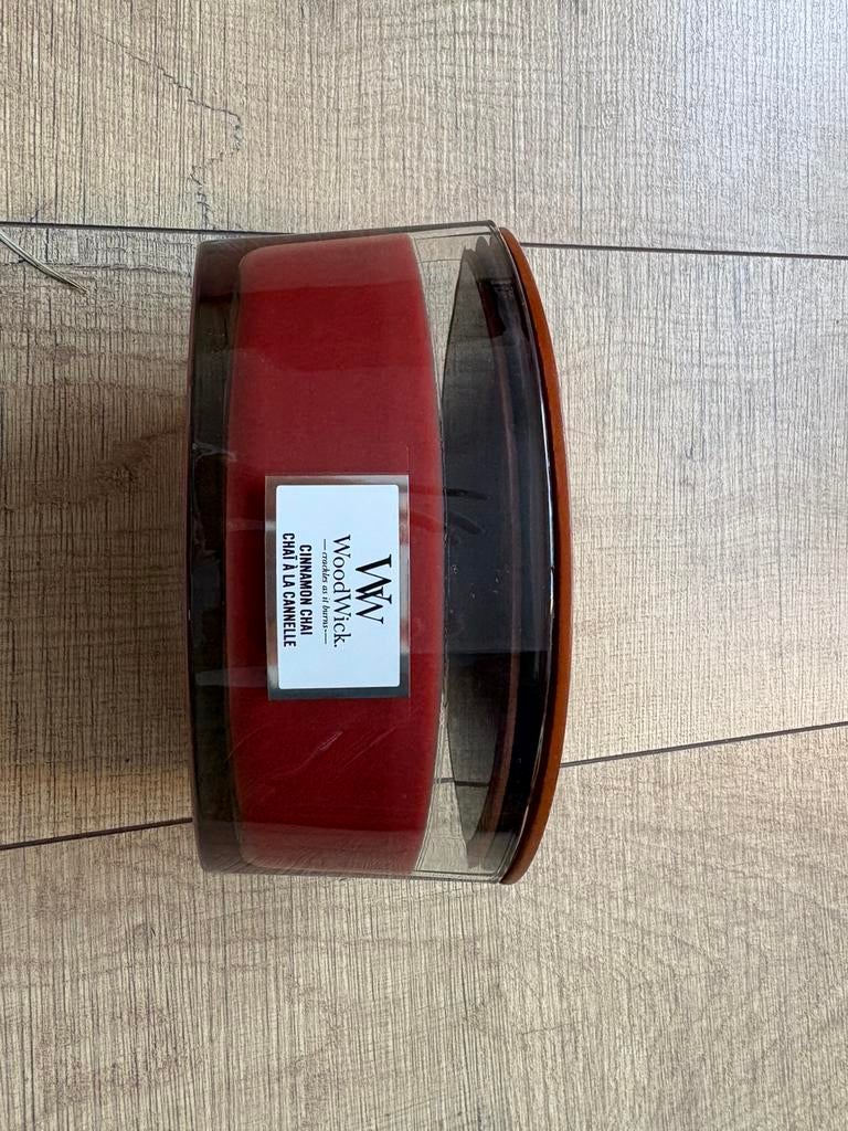 Woodwick kaars, cinnamon/kaneel, Ophalen of Verzenden, Nieuw, Overige materialen, Minder dan 25 cm