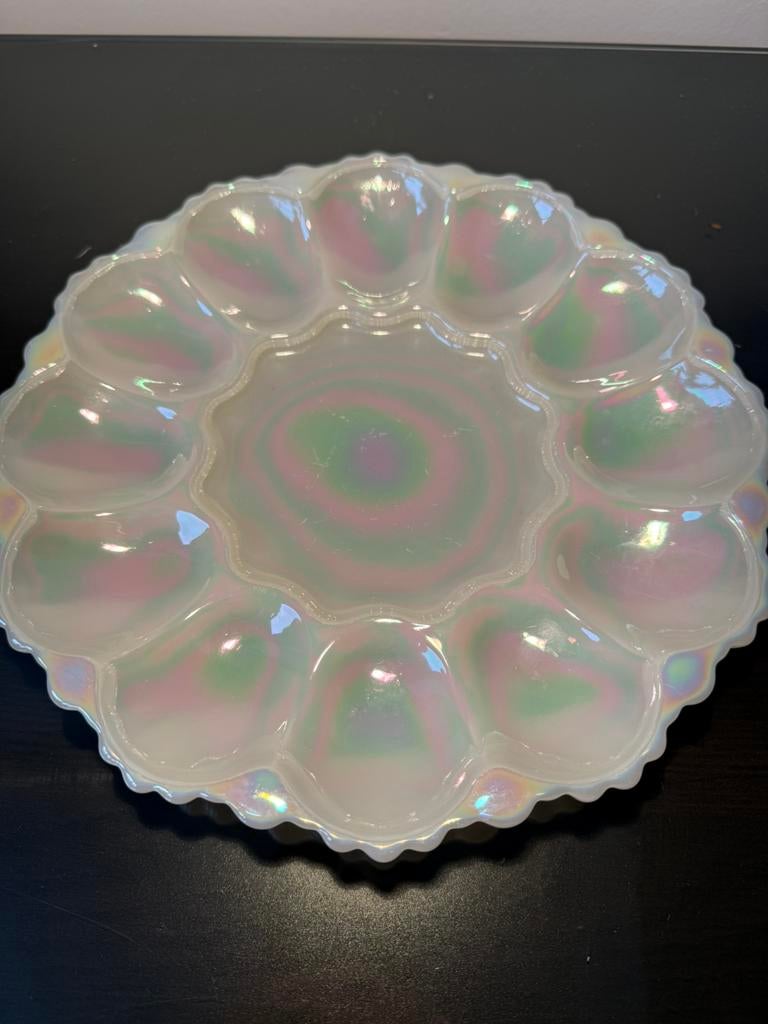 Voor Paastafel Eierschaal iriserend Anchor Hocking Fire King, Ophalen of Verzenden