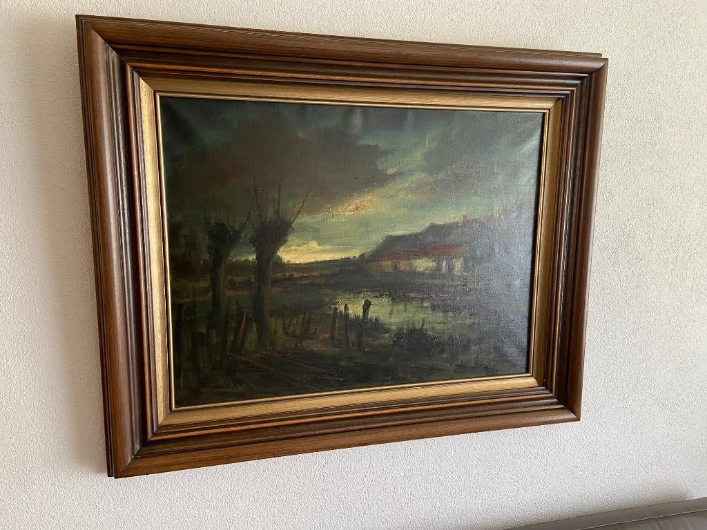 schilderij Marinus Bies, Antiek en Kunst, Kunst | Schilderijen | Klassiek, Ophalen