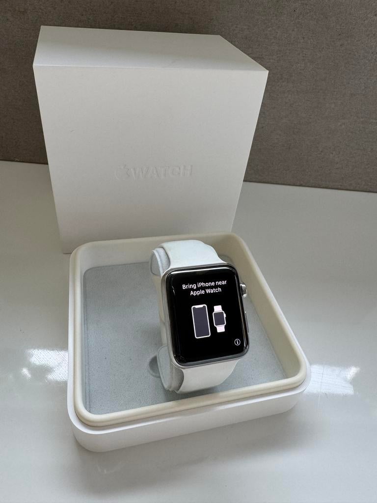 Apple Watch Series 2 42mm RVS Wit Sportband, Wit, IOS, Ophalen of Verzenden, Afstand