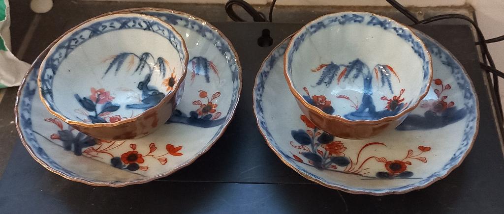 2 antieke Chinese kop en schotels, Antiek en Kunst, Antiek | Servies los, Ophalen of Verzenden