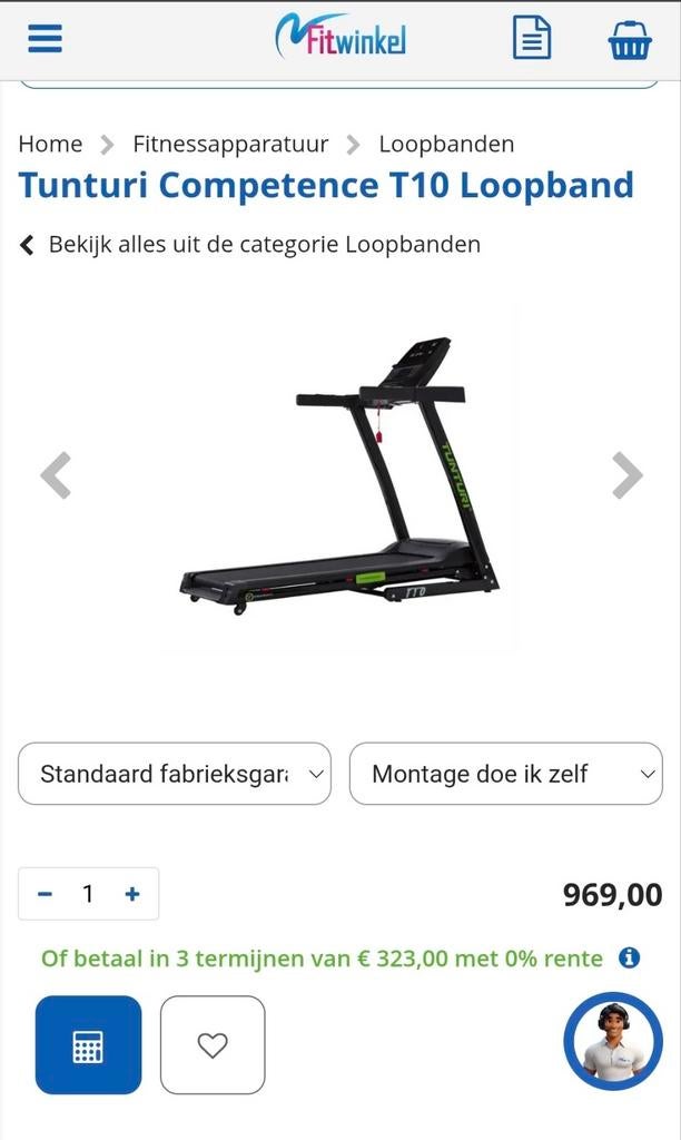 Loopband Tunturi Competence T10, Ophalen, Zo goed als nieuw